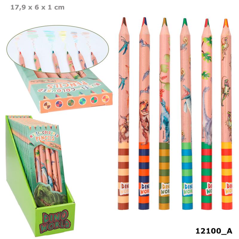 Dino World Multifarvede blyanter