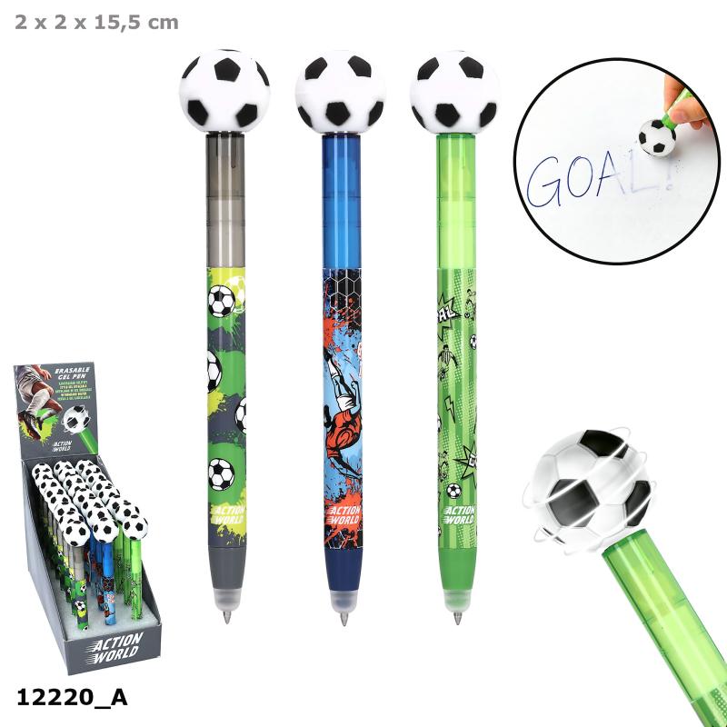 Action World Viskbar Gel Pen m/fodboldtop