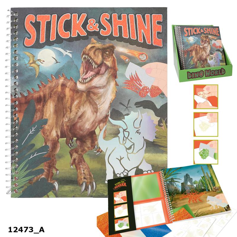 Dino World Värityskirja Stick & Shine (kirjavero)