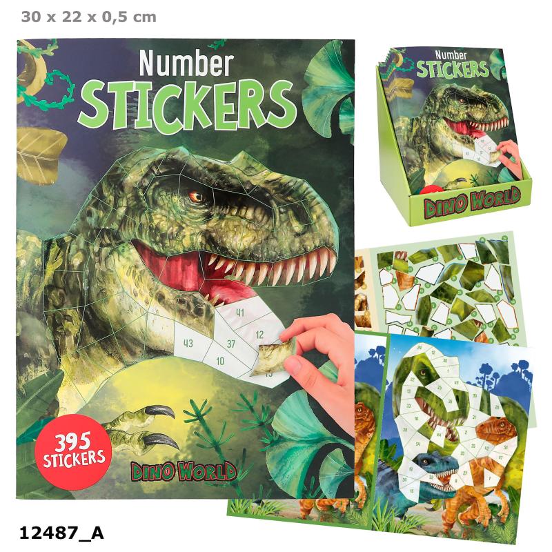 Dino World Nummer Stickersbok (bokmoms)