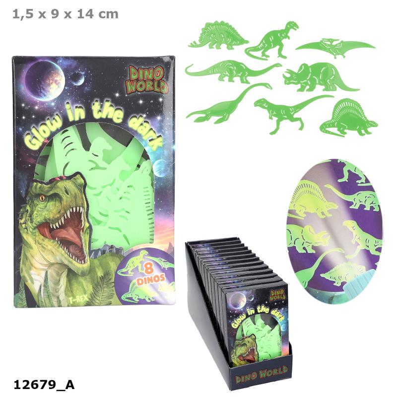Dino World Pimeässä hohtavat tarrat
