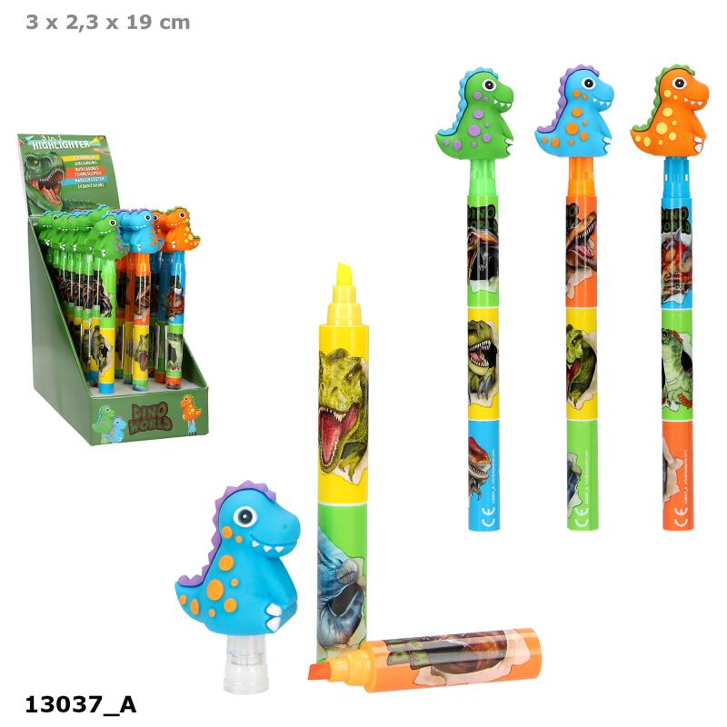 Dino World 3i1 Highlighter  m/figurtop