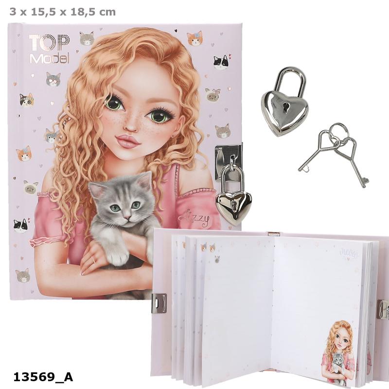 TOPModel Dagbog KITTY m/hjertelås