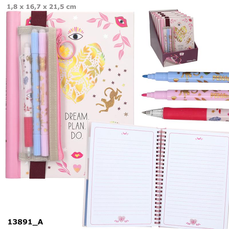 PENfection Notesbog m/Viskbar Pensæt, print