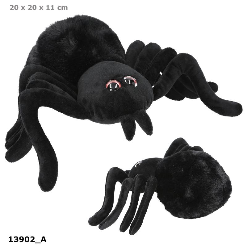 Adventure World Plys Edderkop  20 cm, sort