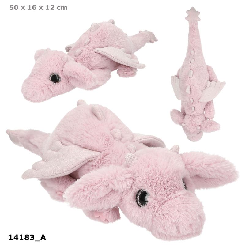 SNUKIS Plush drage m.glitterviinger, rosa
