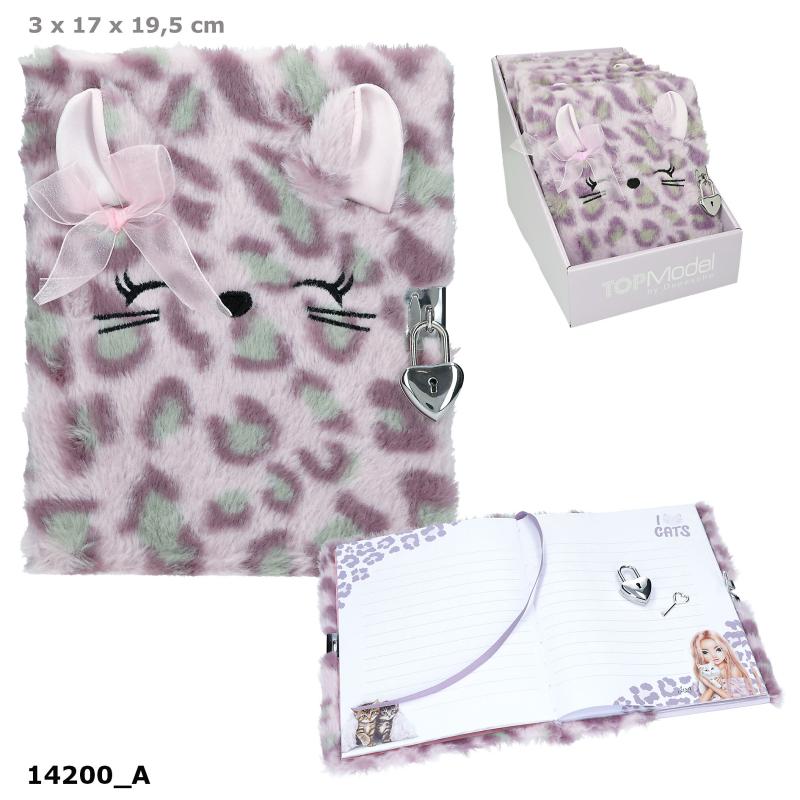 TOPModel Dagbog Fluffy m/hjertelås, lilla