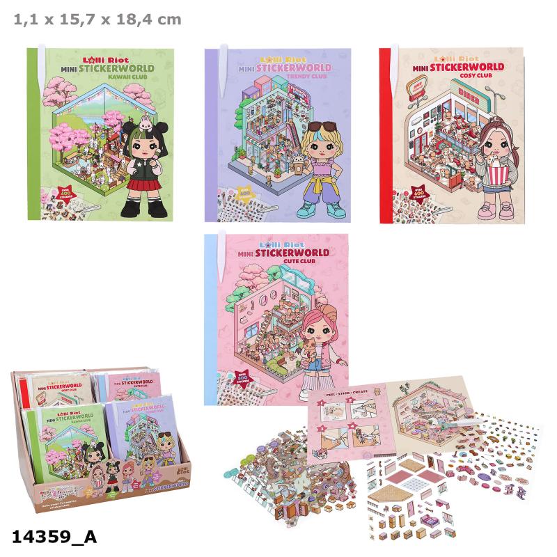 Lolli Riot Mini Stickerworld m/pincet